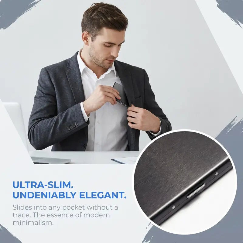 πΌ BUSINESS FAVORITE | Premium Metal Card Holder β Slim RFID Wallet with Matte Black Finish