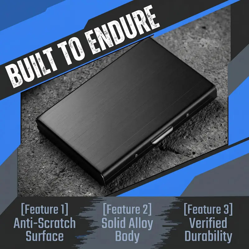πΌ BUSINESS FAVORITE | Premium Metal Card Holder β Slim RFID Wallet with Matte Black Finish