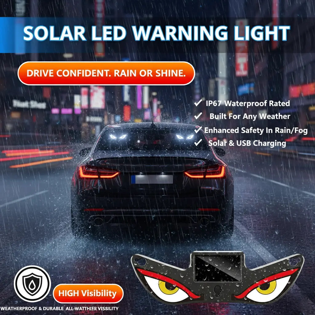 π₯ Solar LED Car Eyes β Flashing Windshield Light