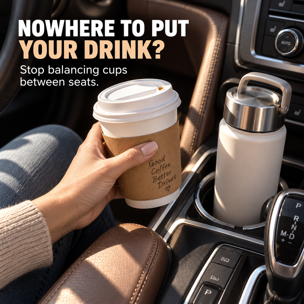 π Universal Foldable Car Cup Holder β Space-Saving Drink & Phone Holder