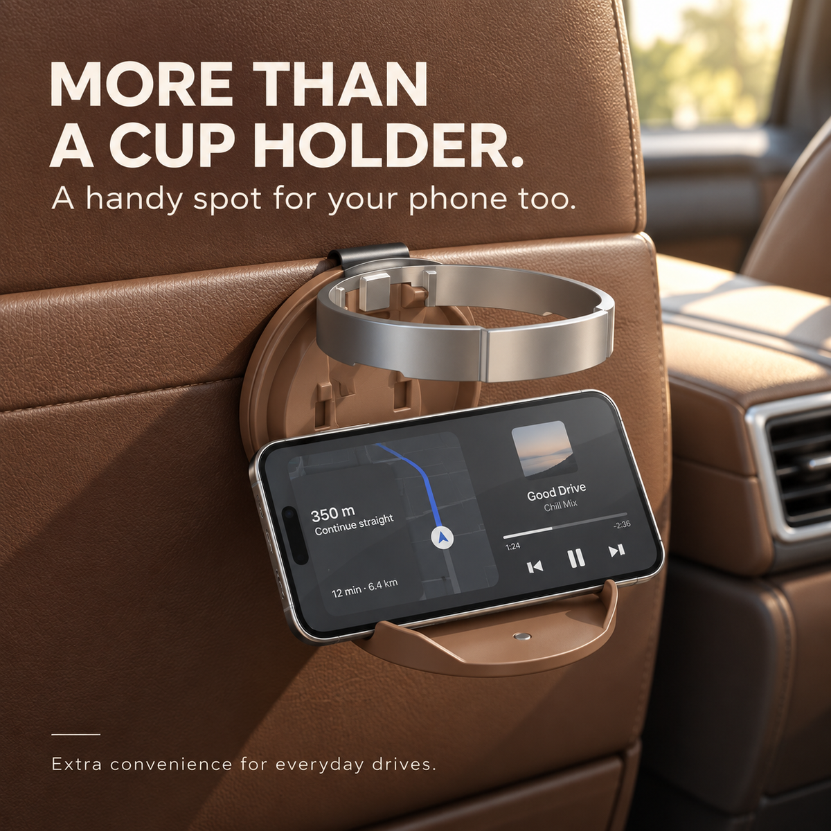 π Universal Foldable Car Cup Holder β Space-Saving Drink & Phone Holder