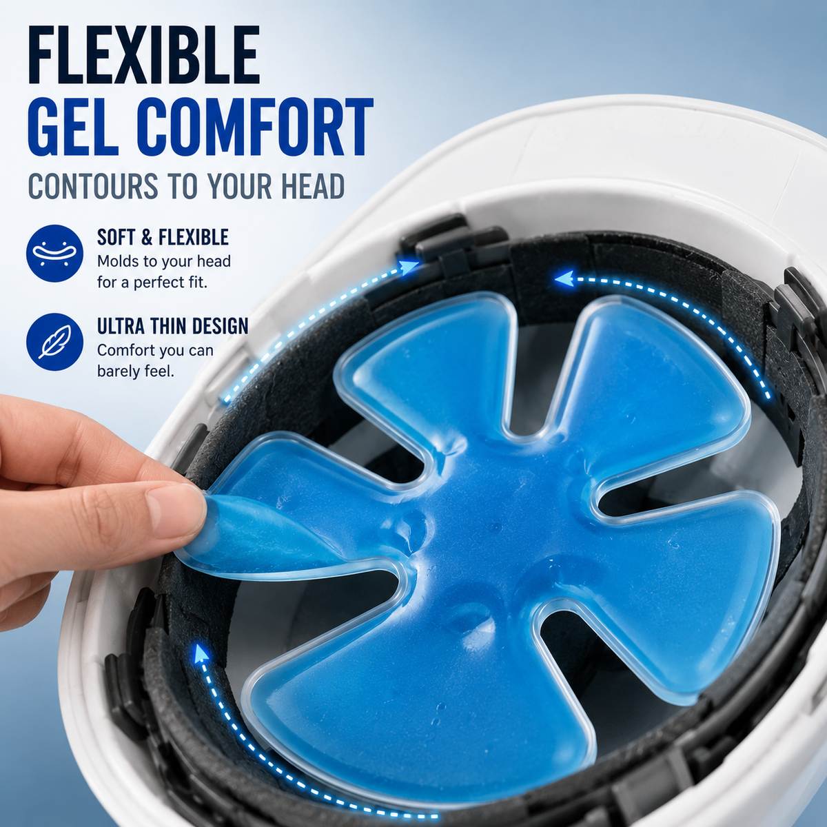 ❄️2PCS Cooling Hat Insert – Reusable Gel Ice Pack for Helmets & Caps