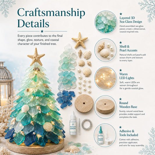 ๐โจ DIY 3D Sea Glass Art Kit โ Coastal & Christmas Collection