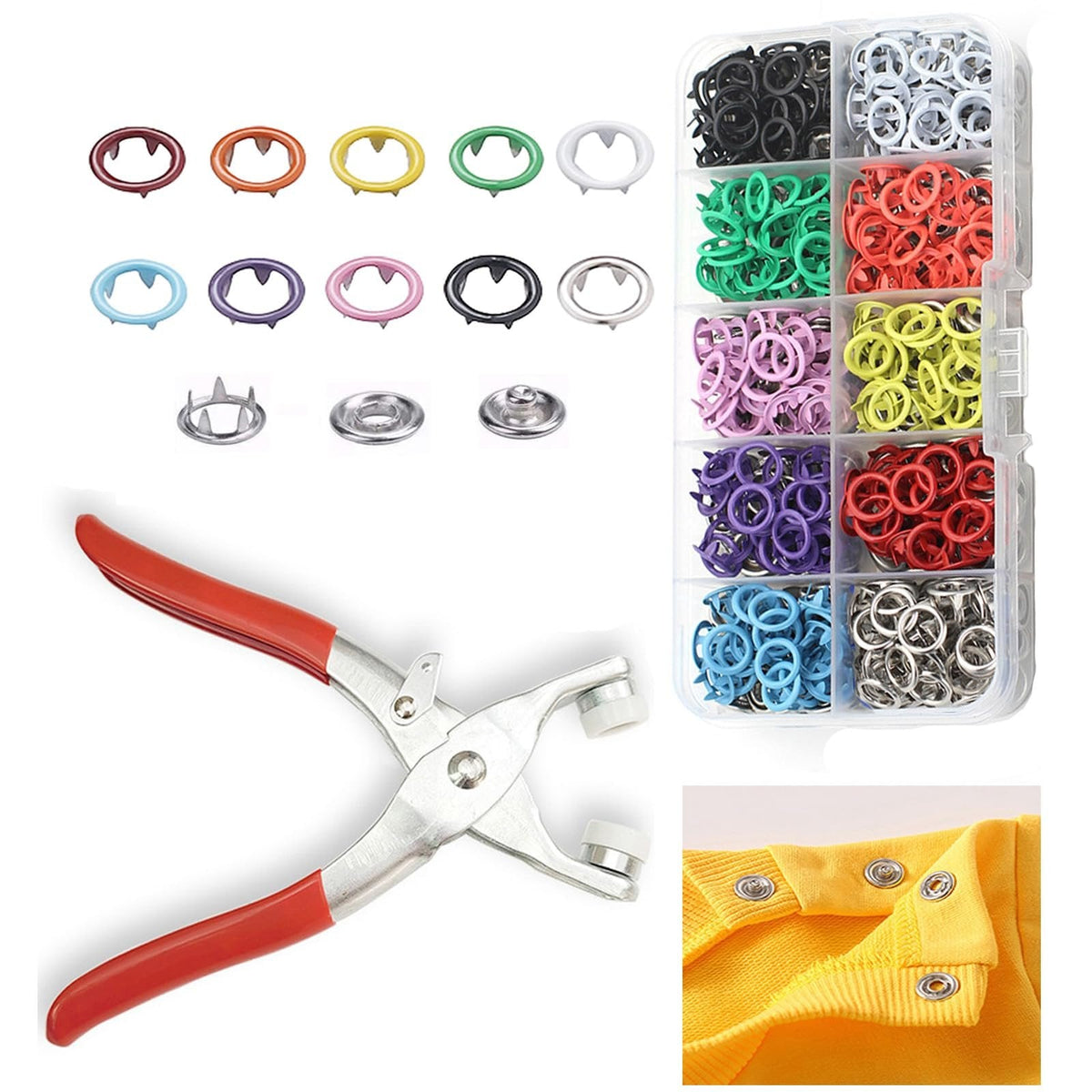 đĽHOT SALE 49% OFFâ¨100 pcs Invisible Colored Metal Buckle & Manual Pressure Pliers Kit