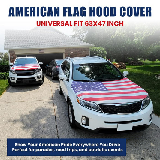 American Flag Car Hood Cover Fits Trucks SUVs Sedans Jeep Commemorative Edition for Memorial Day Independence Day Celebrating 4th of July