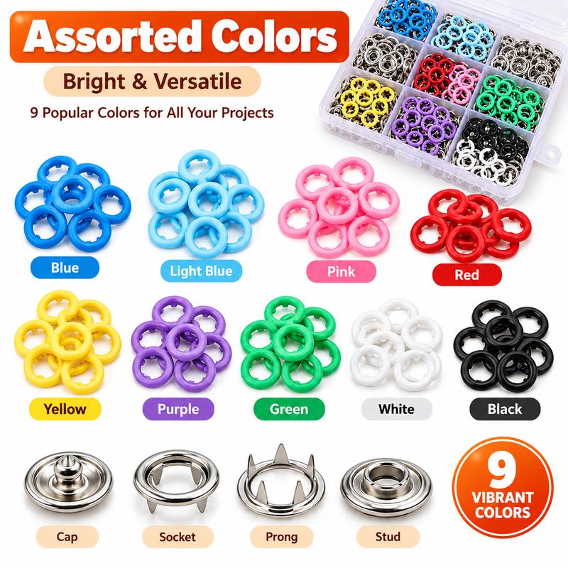 🔥Black Friday Deal|Seamless Stitching Sewing Kit‑100Pcs Invisible Colored Metal Buckle & Manual Pressure Pliers