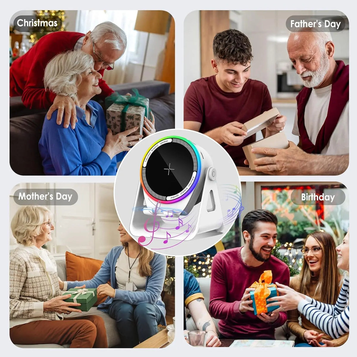 π₯ 50% OFF 4-in-1 Wireless Induction Bluetooth Speaker β¨ Phone Stand + RGB Light