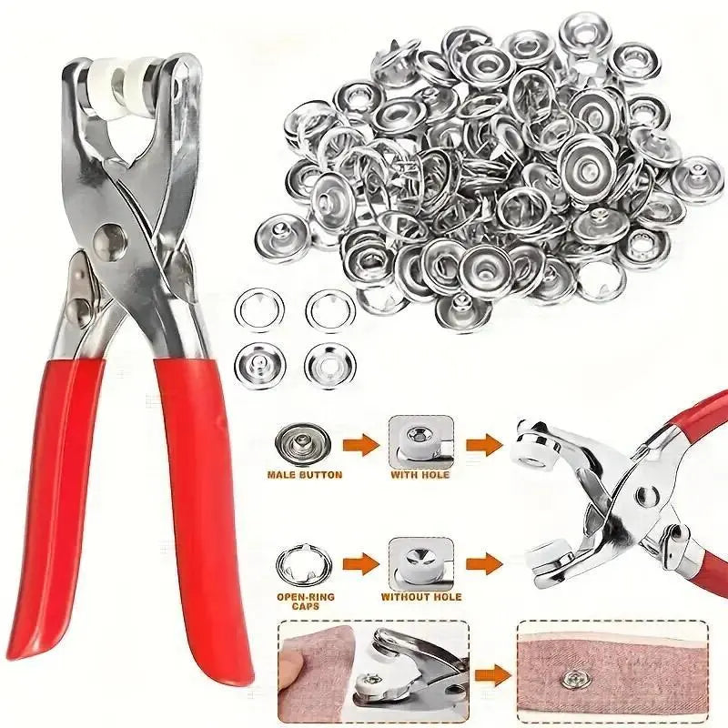 đĽHOT SALE 49% OFFâ¨100 pcs Invisible Colored Metal Buckle & Manual Pressure Pliers Kit