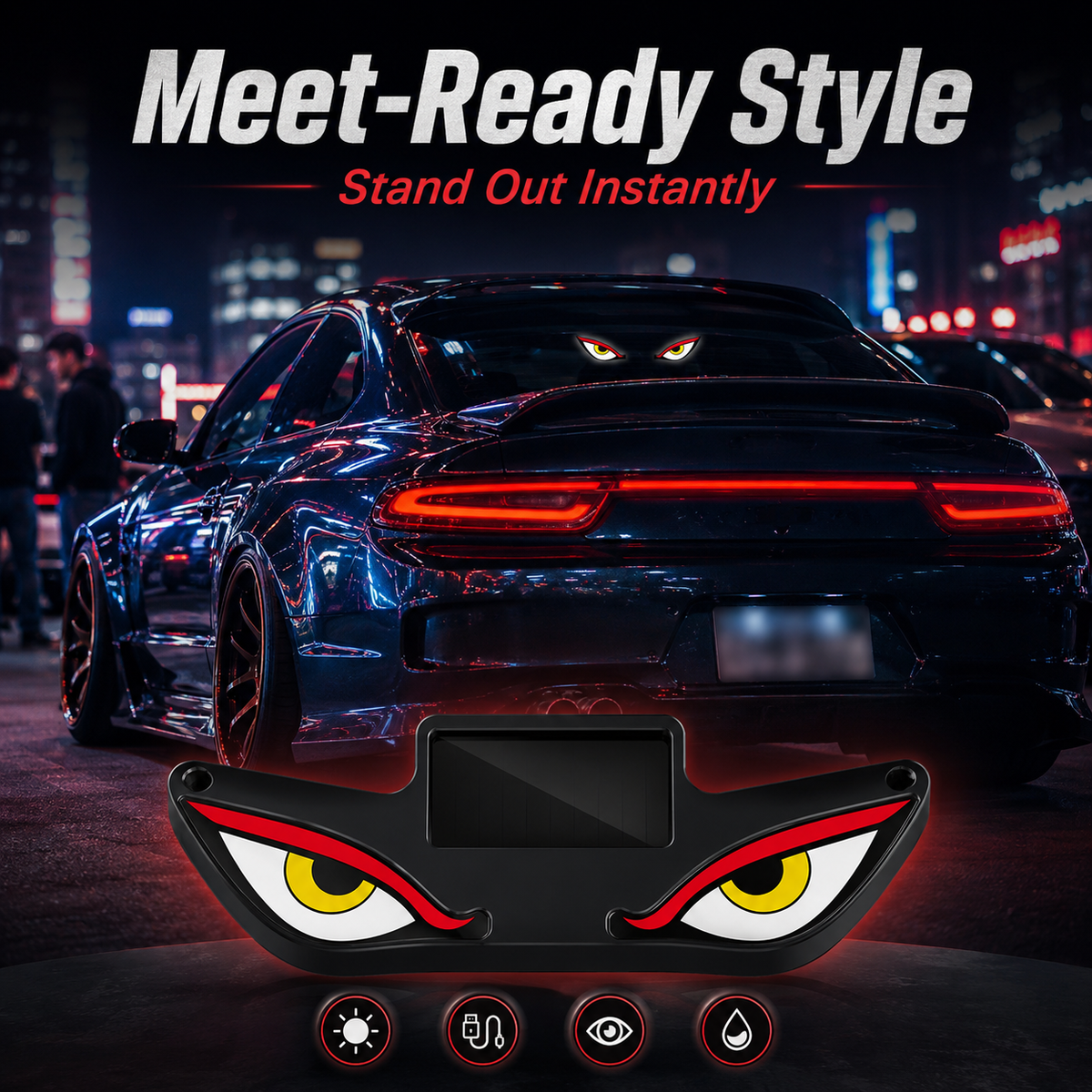 π₯ Solar LED Car Eyes β Flashing Windshield Light