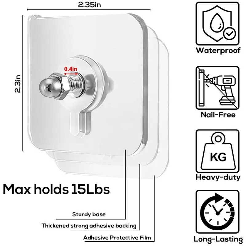 🔥Limited Time 49% Off✨⚡10 Pcs Self Adhesive Wall Hooks