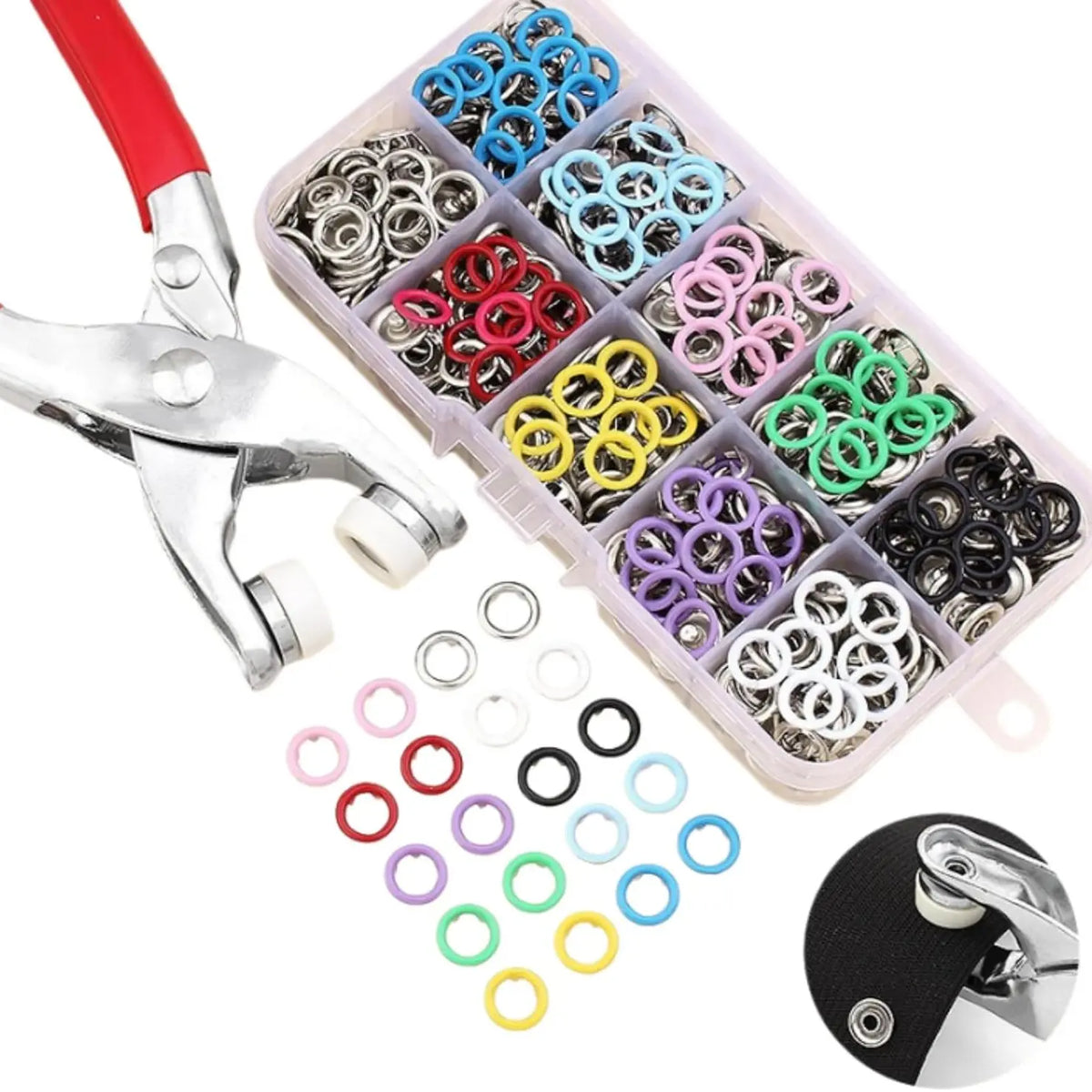 đĽHOT SALE 49% OFFâ¨100 pcs Invisible Colored Metal Buckle & Manual Pressure Pliers Kit