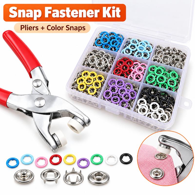 🔥Black Friday Deal|Seamless Stitching Sewing Kit‑100Pcs Invisible Colored Metal Buckle & Manual Pressure Pliers