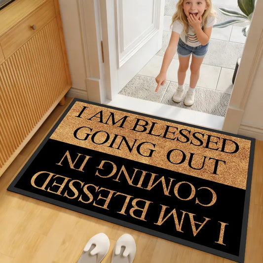 Good Luck Blessing Door Mat โ Minimalist Indoor Entryway Rug for Home & Dorm