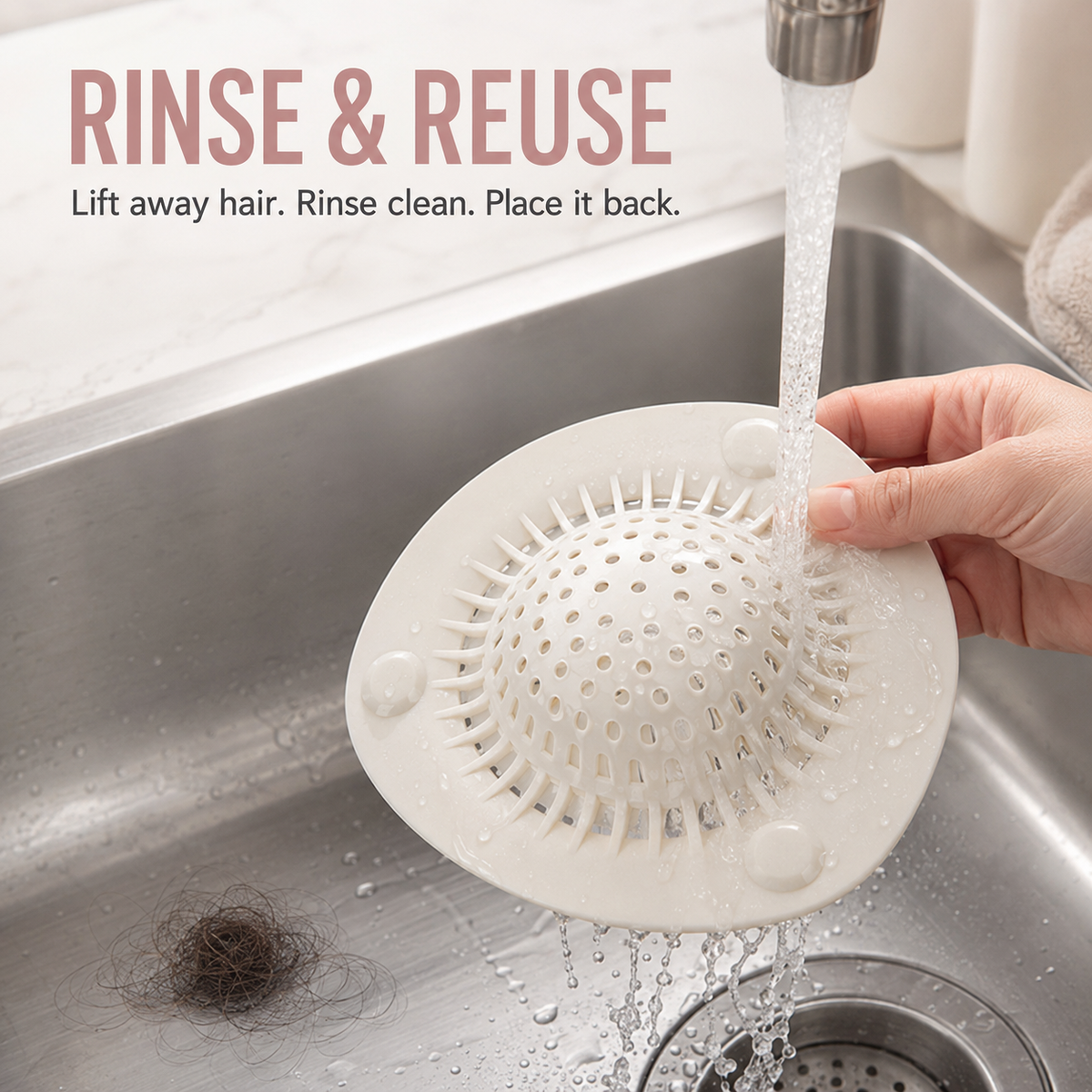 BUY 1 GET 1 FREEš„Hair Catcher Drain Covers | Self-Adhesive Disposable Hair Trap Stickers for Shower, Bathroom Sink & Floor Drain
