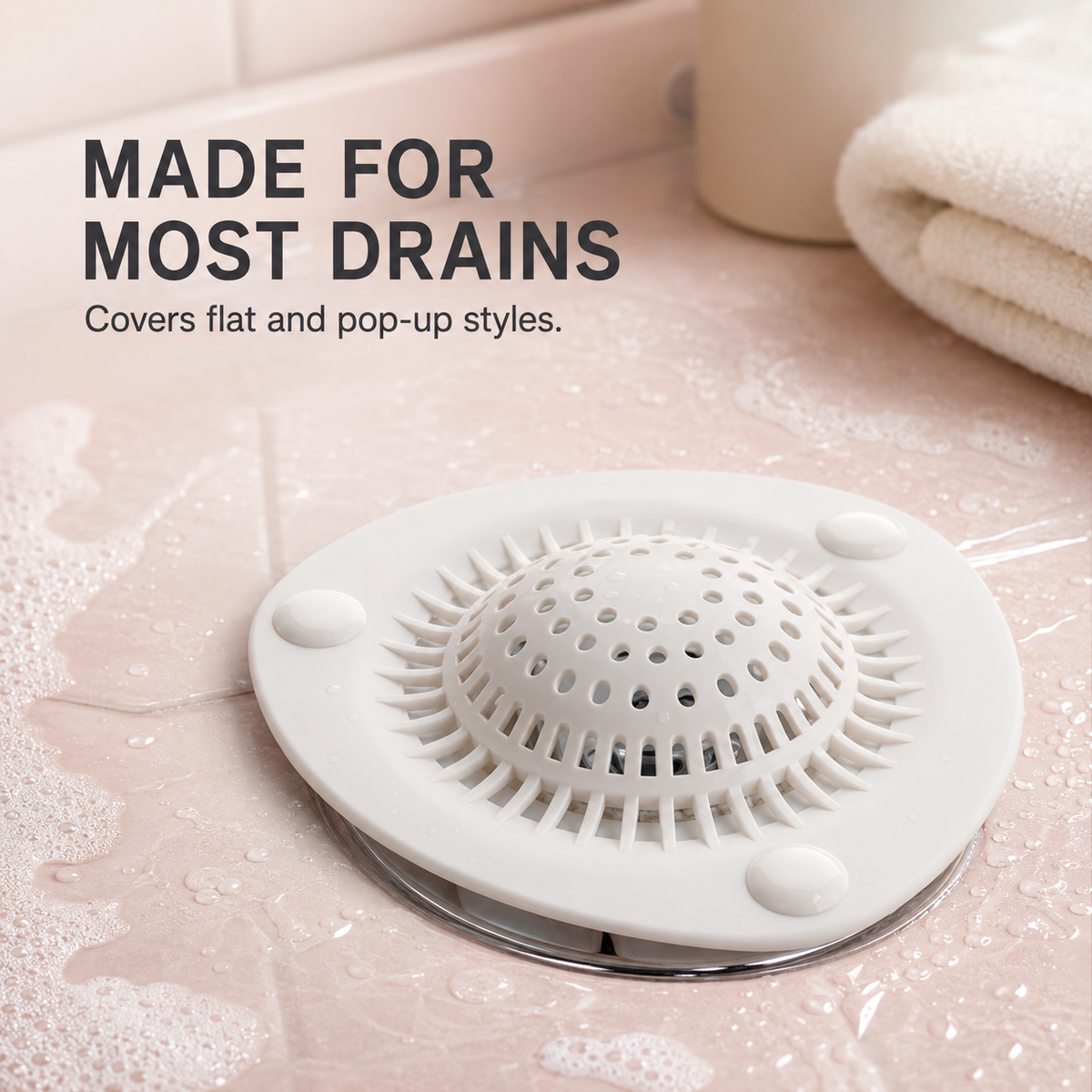 BUY 1 GET 1 FREEš„Hair Catcher Drain Covers | Self-Adhesive Disposable Hair Trap Stickers for Shower, Bathroom Sink & Floor Drain