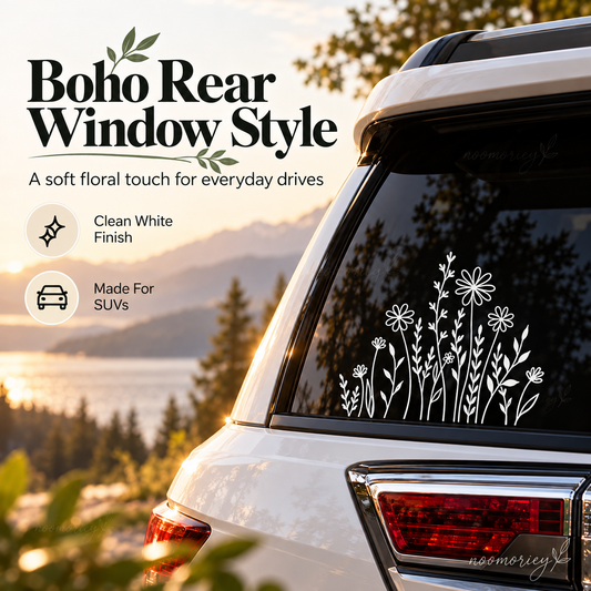 🌼 50% OFF 🚗 Boho Wildflower Car Decals – Waterproof & Sun-Resistant Floral Stickers