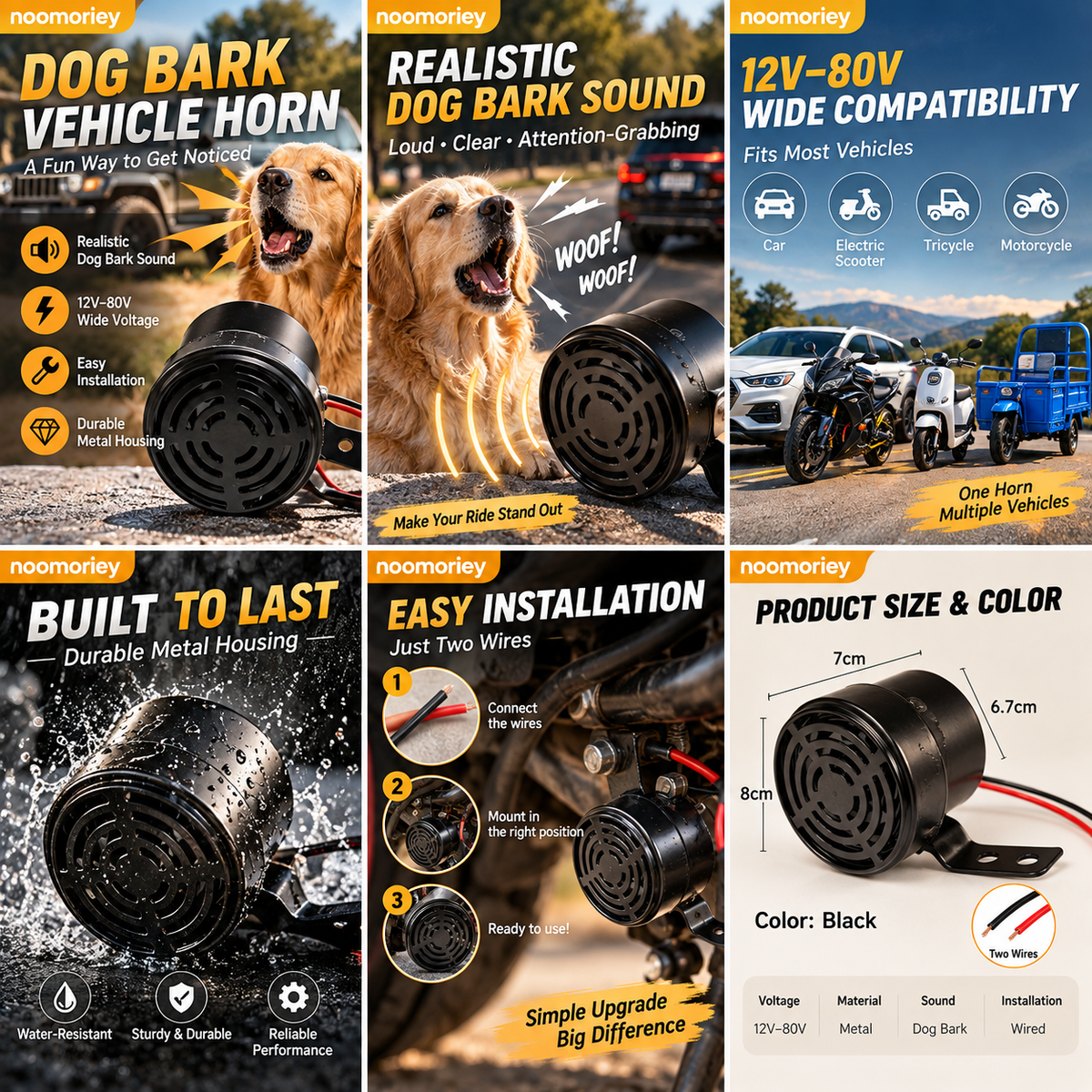 π― π₯Dog Barking Horn Car Horn Reversing 12V-80V Universal Motorcycle Electric Vehicle Horn Trumpet