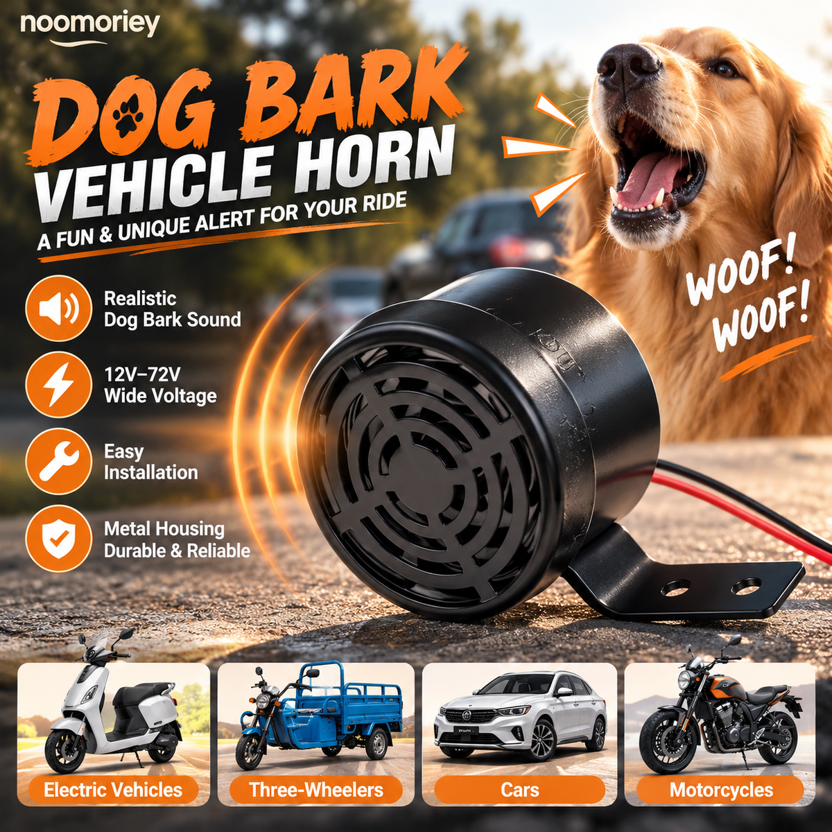 π― π₯Dog Barking Horn Car Horn Reversing 12V-80V Universal Motorcycle Electric Vehicle Horn Trumpet