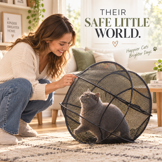 🐾 Portable 360° Cat Playpen – Their Safe Little Space Anywhere!!!