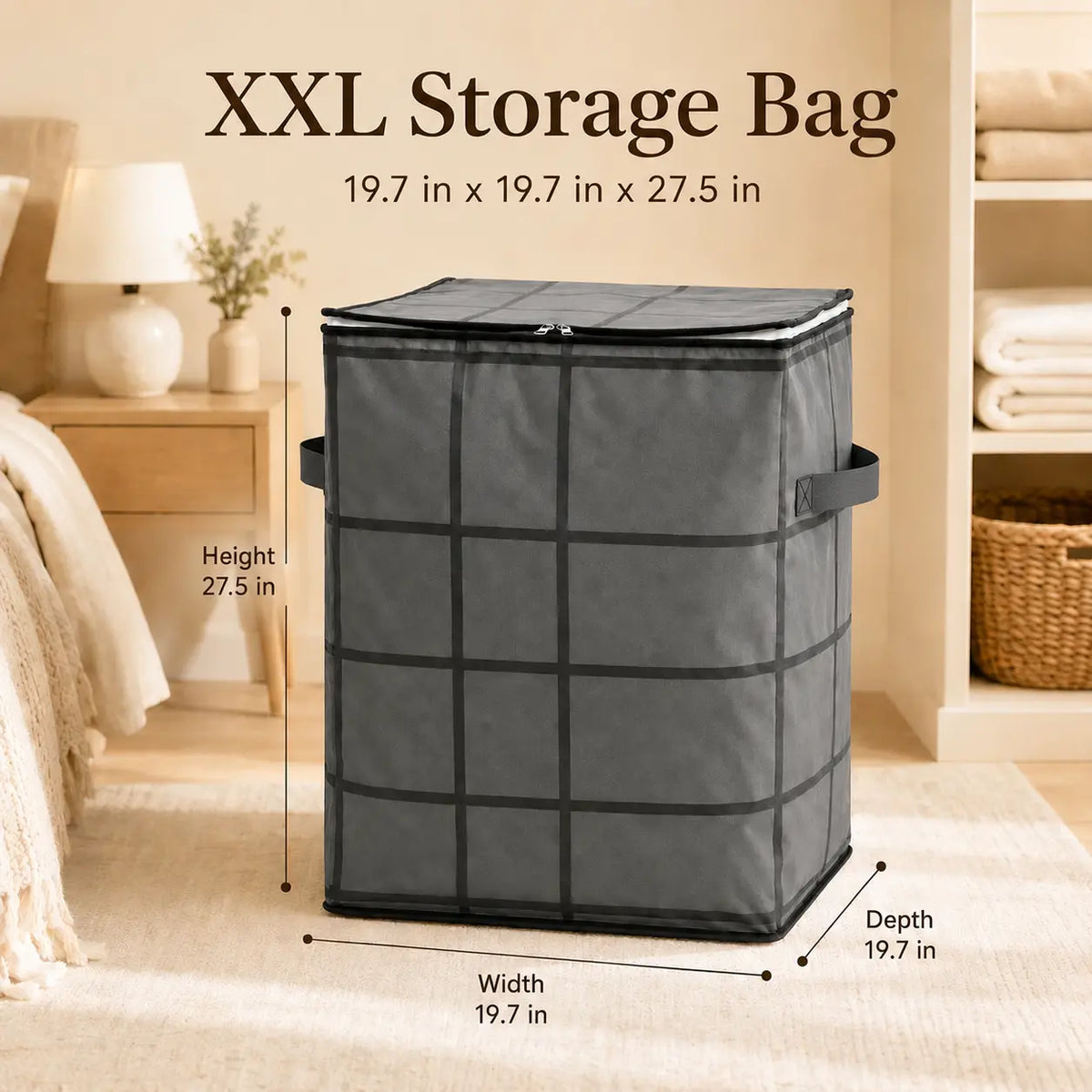 π₯ LAST DAY 50% OFF! π XXL 210L Storage Bag β Large Capacity Moving & Closet Organizer for Quilts, Bedding & Sweaters