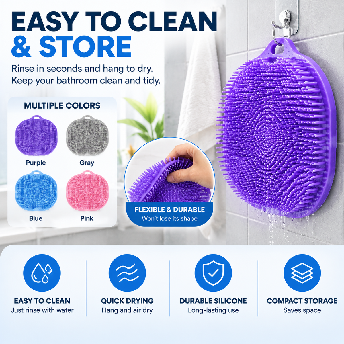 π¦Ά Hands-Free Shower Foot Scrubber Mat β Deep Clean & Massage Your Feet While You Shower