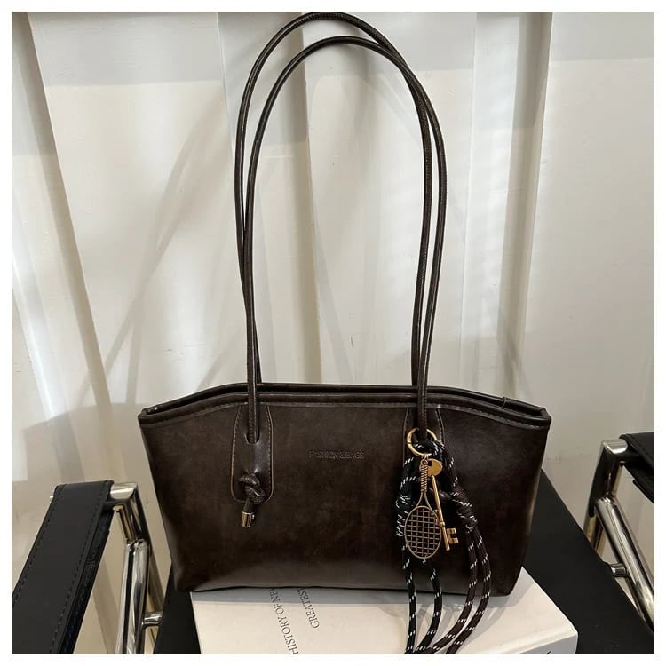 đWomen's Elegant Solid Color Large Capacity Shoulder Bag | Trendy Versatile Tote for Daily Commute & Casual Use