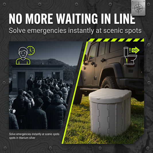 🔥50% OFF – Last Day! 🚽Portable Outdoor Car Folding Toilet, Camping & Travel Emergency Toilet with Odor Control**