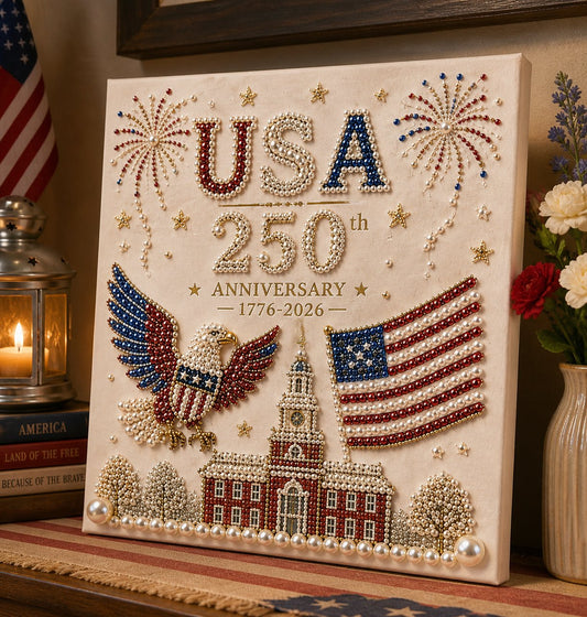 🇺🇸 USA 250th Anniversary DIY Pearl Painting Kit ✨❤️🔥