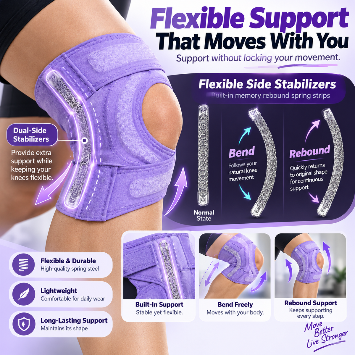 π Adjustable Open-Patella Knee Support Brace β Flexible Stabilizers & Custom Compression