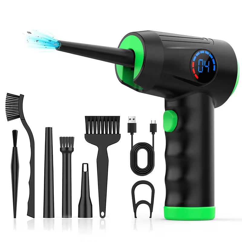🎁Free Shipping⚡Compressed Air Duster, Electric Air Duster, 6000mAh Fast Charging, 50000 RPM 4 Speed Cordless Air Blower with LCD Display