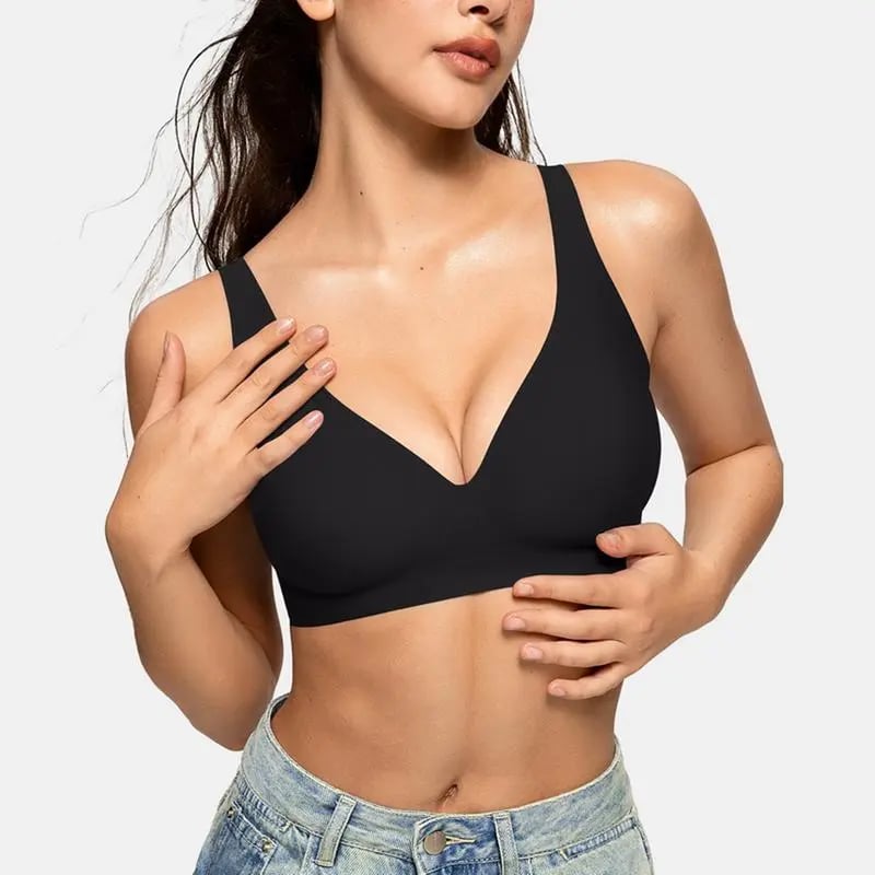 šFlash Saleā”60K+ SOLD! Almost Goneš„šJelly Wireless Womens Comfortable Wireless Brasā£Push Up Bralettesā£Seamless Tshirts Brasā£Deep V