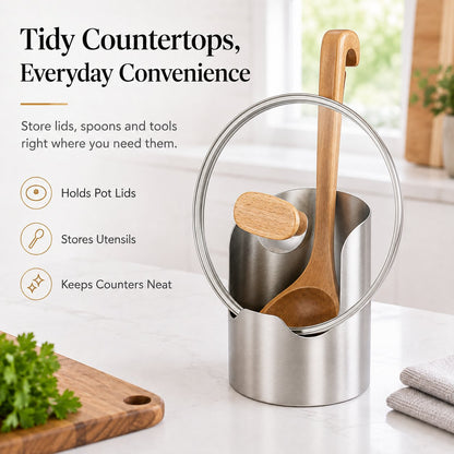 🍳Promotion à durée limitée : -50 % sur le support de couvercles en acier inoxydable | Organisateur de cuisine multifonction pour couvercles, planches à découper et ustensiles