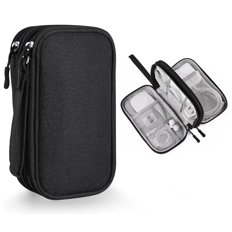 🔥Ne le manquez pas🔥Pochette de rangement pour câbles de voyage, sac de rangement tout-en-un à double couche pour cordons
