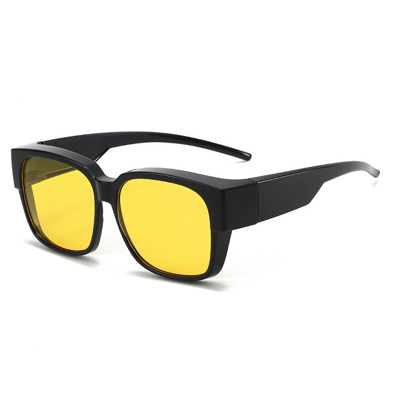 Lunettes de soleil polarisées à porter par-dessus des lunettes de vue pour femmes et hommes, tendance, carrées, enveloppantes, protection UV400, légères et durables