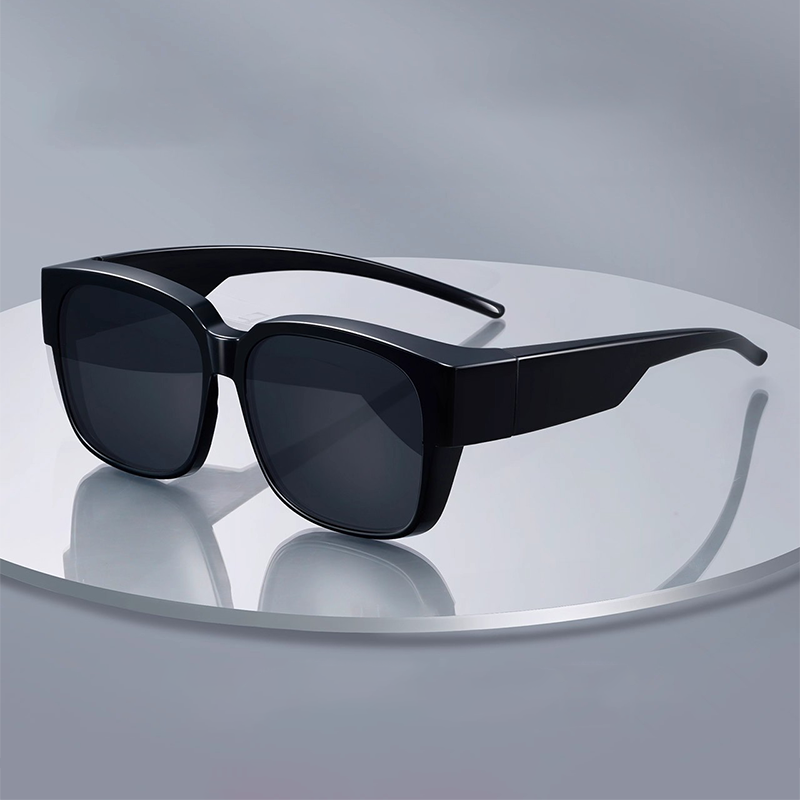 Lunettes de soleil polarisées à porter par-dessus des lunettes de vue pour femmes et hommes, tendance, carrées, enveloppantes, protection UV400, légères et durables