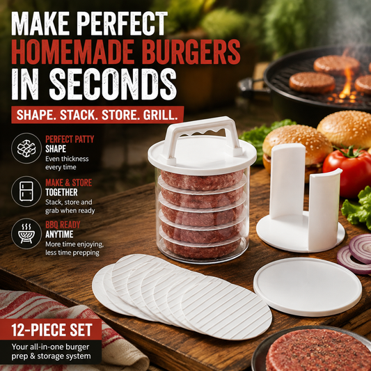 🍔 Kit presse-steaks pour burgers – Préparez des steaks de burger maison parfaits à chaque fois | BBQ Essential