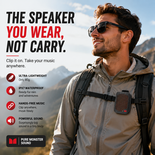 🏃 Outdoor Clip-On Bluetooth Speaker | Waterproof Speaker for Running & Cycling！！！