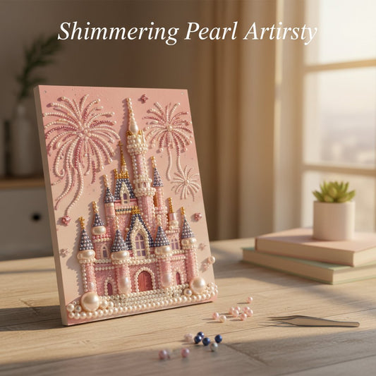 ⚡️2 achetés, livraison gratuite🏰✨Kit d’art en perles DIY - Peinture de château en perles nacrées