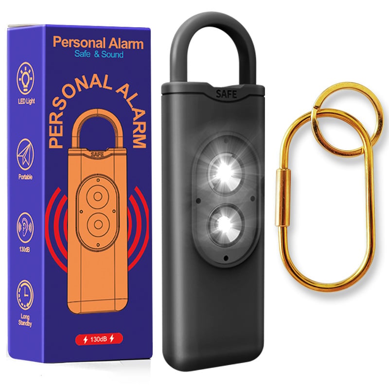 L'alarme personnelle originale pour femmes, avec gyrophare et porte-clés, disponible en plusieurs couleurs