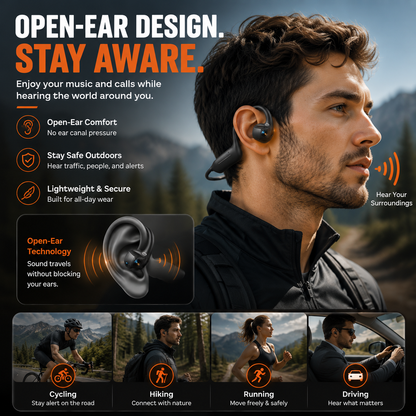 👂Casque Open-Ear intelligent avec caméra 8 MP – Vidéo EIS, assistance IA et batterie 12h