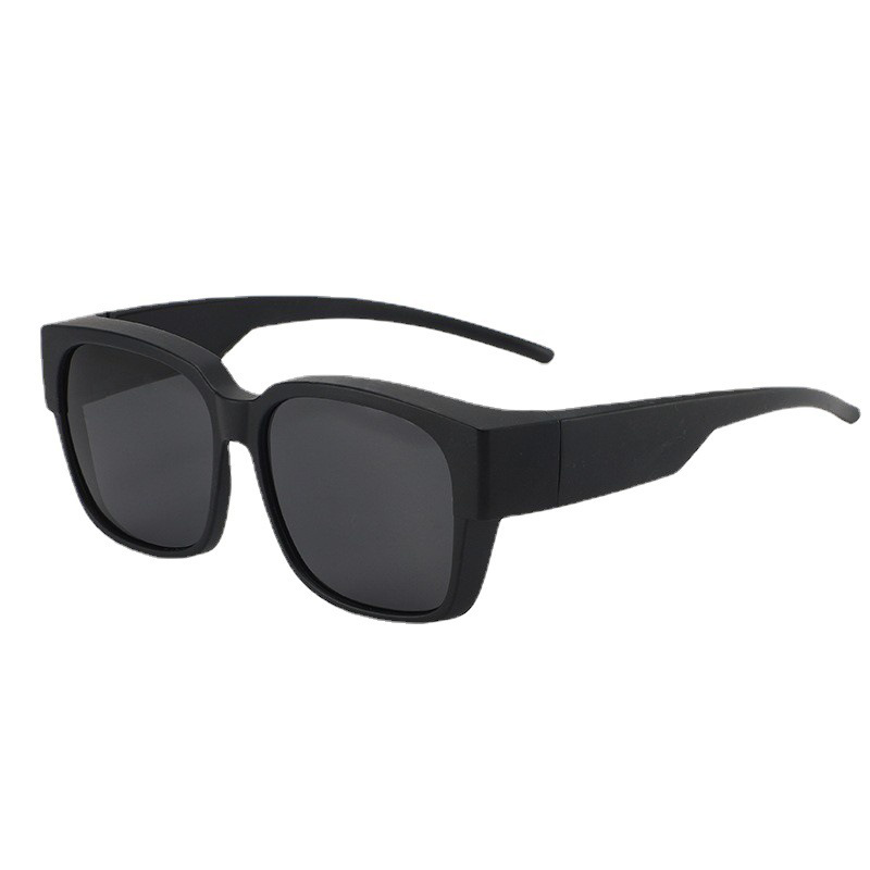 Lunettes de soleil polarisées à porter par-dessus des lunettes de vue pour femmes et hommes, tendance, carrées, enveloppantes, protection UV400, légères et durables