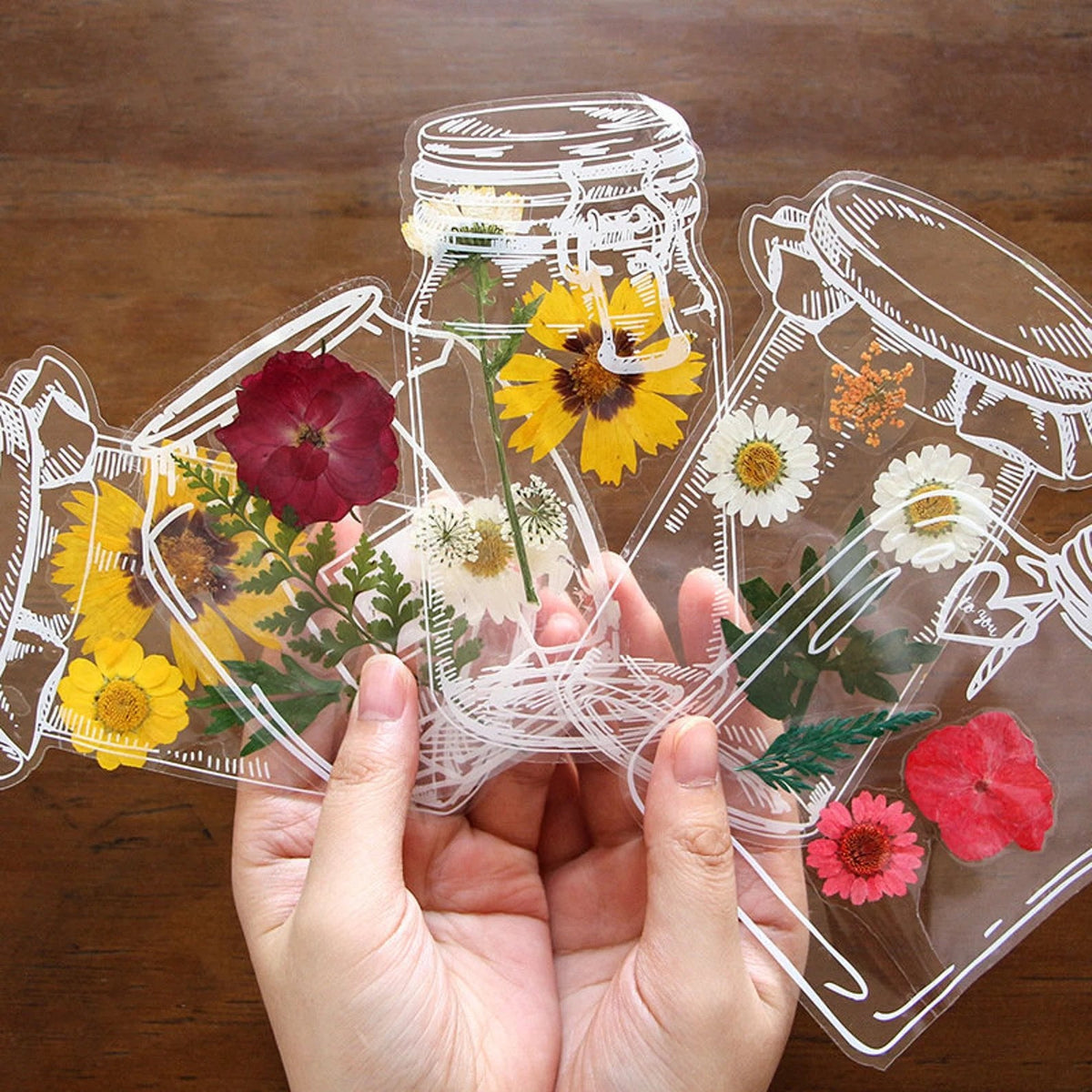 💐🌷40 marque-pages transparents avec fleurs séchées - marque-pages cadeaux à personnaliser