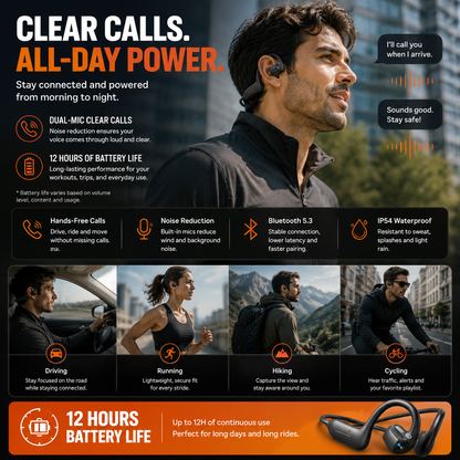 👂Casque Open-Ear intelligent avec caméra 8 MP – Vidéo EIS, assistance IA et batterie 12h
