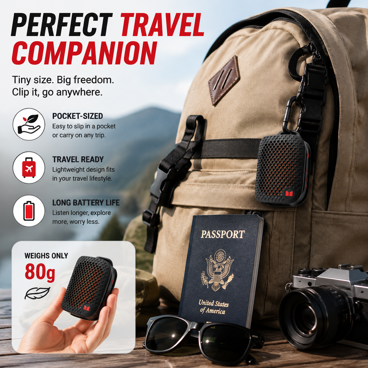 🏃 Outdoor Clip-On Bluetooth Speaker | Waterproof Speaker for Running & Cycling！！！