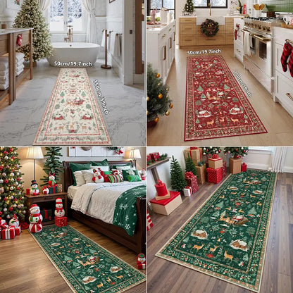 🎄 Cozy Christmas Runner Rug – Washable Non-Slip Holiday Floor Decor