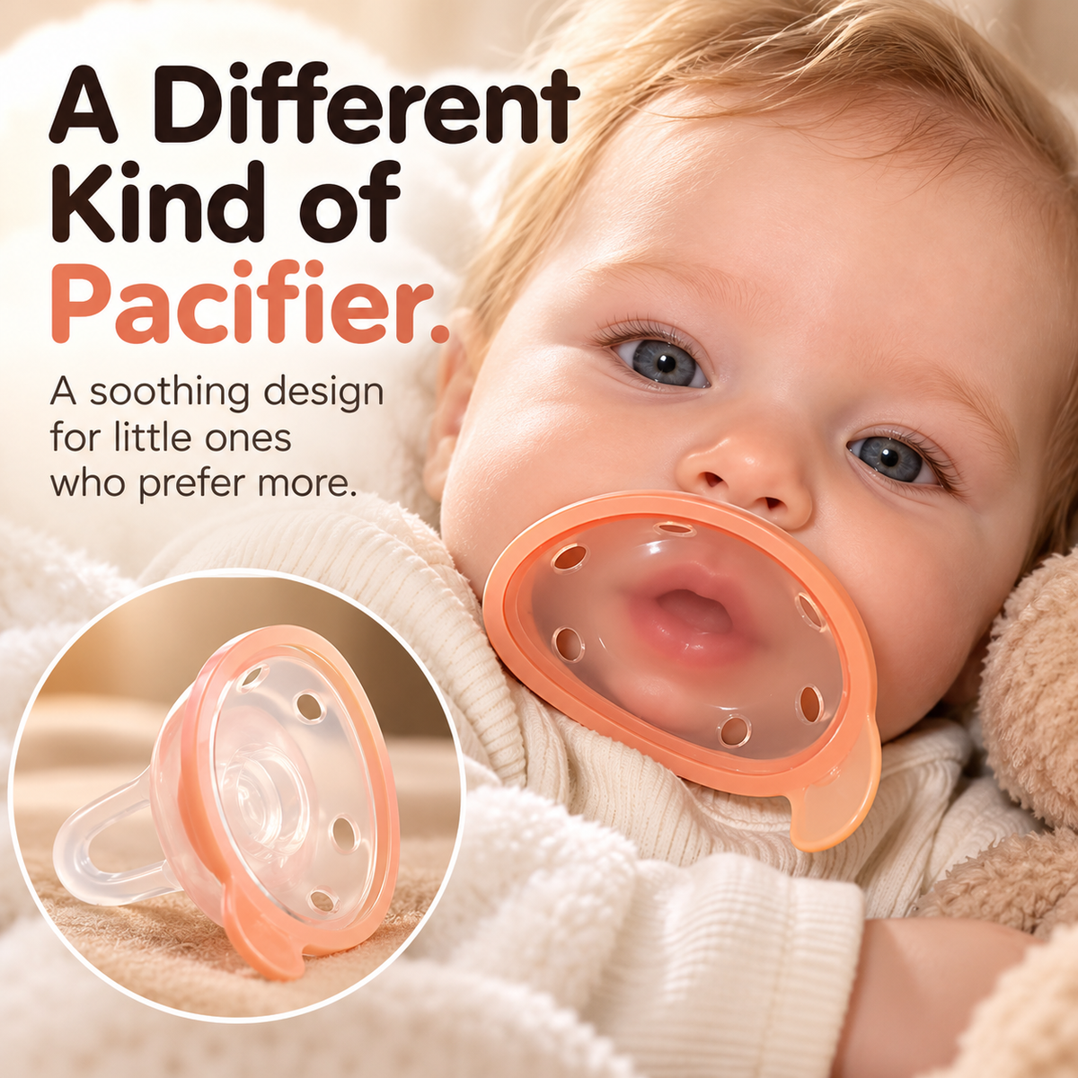 🍼 Tétine pour bébé en silicone effet sein – Design doux et flexible pour apaiser les bébés allaités