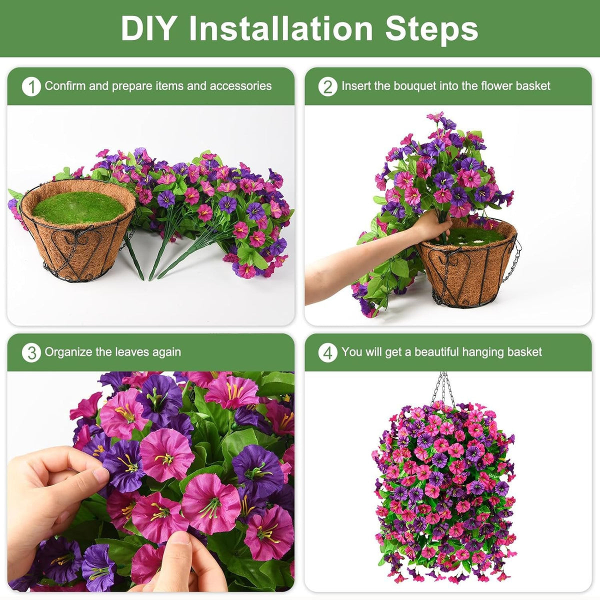 🌺 UV Resistant Hanging Artificial Morning Glory Vine 💖