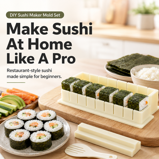 🍣 Kit de moules pour fabriquer ses sushis soi-même – Outil facile pour rouler des sushis maison, idéal pour les débutants et les soirées sushis en famille