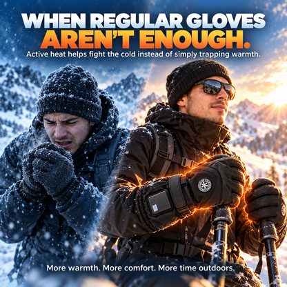 🔥 Gants chauffants rechargeables – 3 niveaux de chaleur, gants d’hiver imperméables avec écran tactile