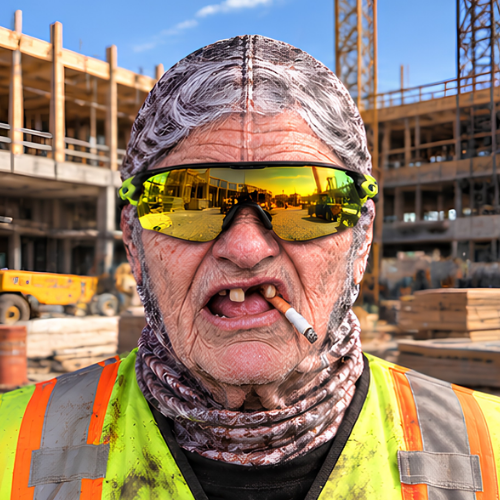 😂 Masque de ski drôle avec visage d'ouvrier de chantier – Cadeau farceur pour le travail